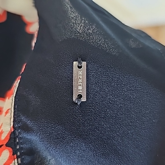 Tommy Hilfiger sz S/P blouse navy white coral - Picture 2 of 11